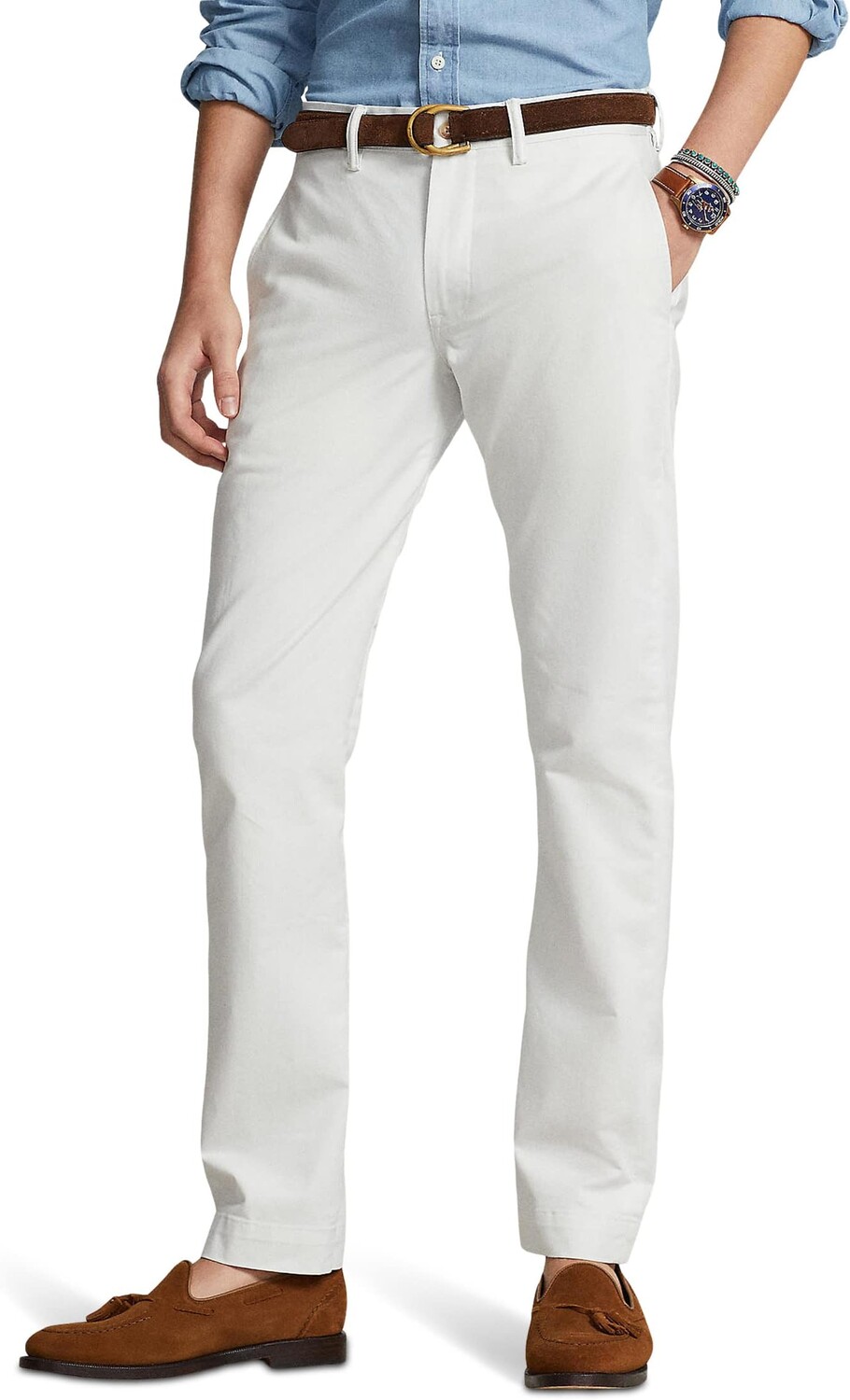 

Брюки-чиносы прямого кроя из эластичной ткани Polo Ralph Lauren, цвет Deckwash White