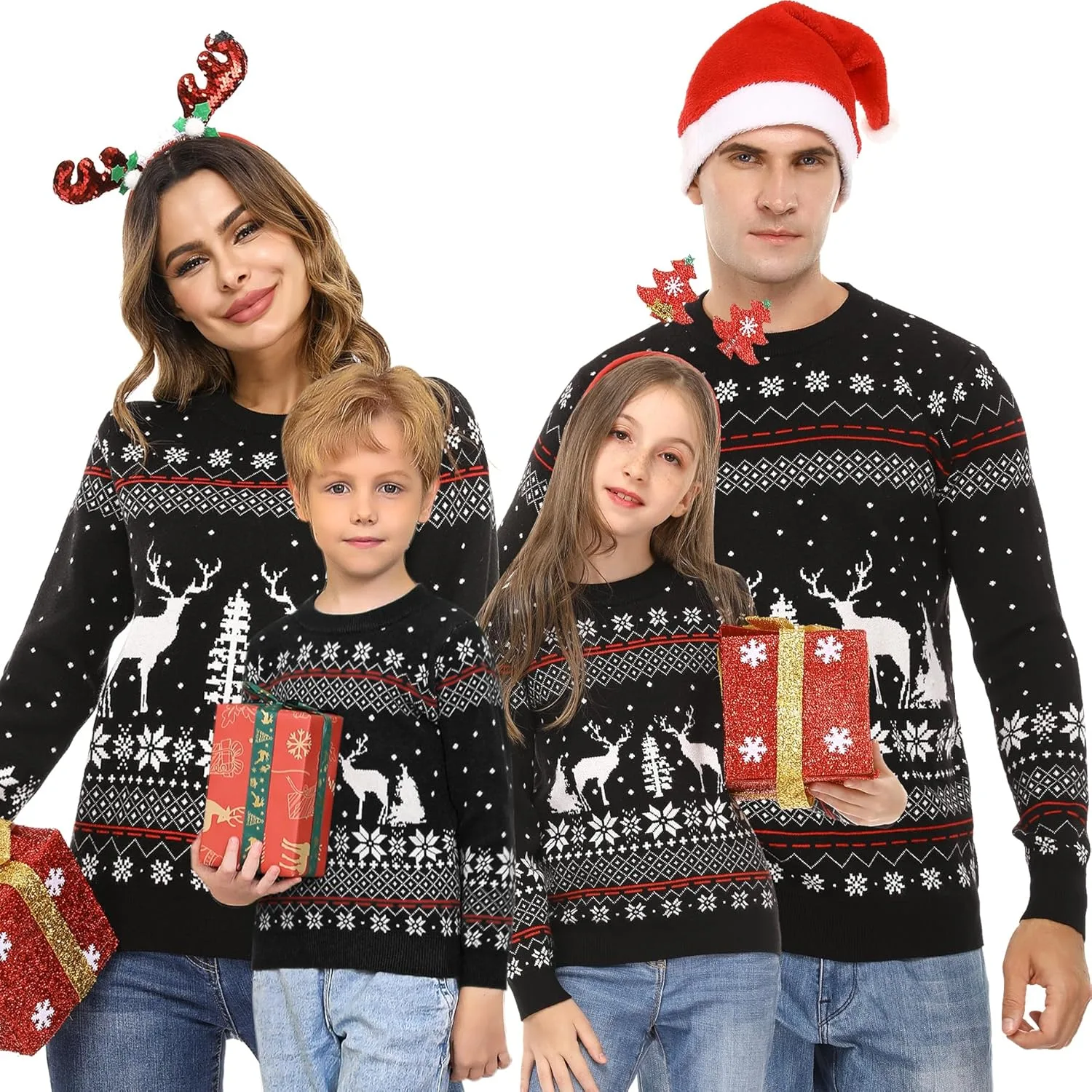 

Свитер Aiboria с оленями и снежинками