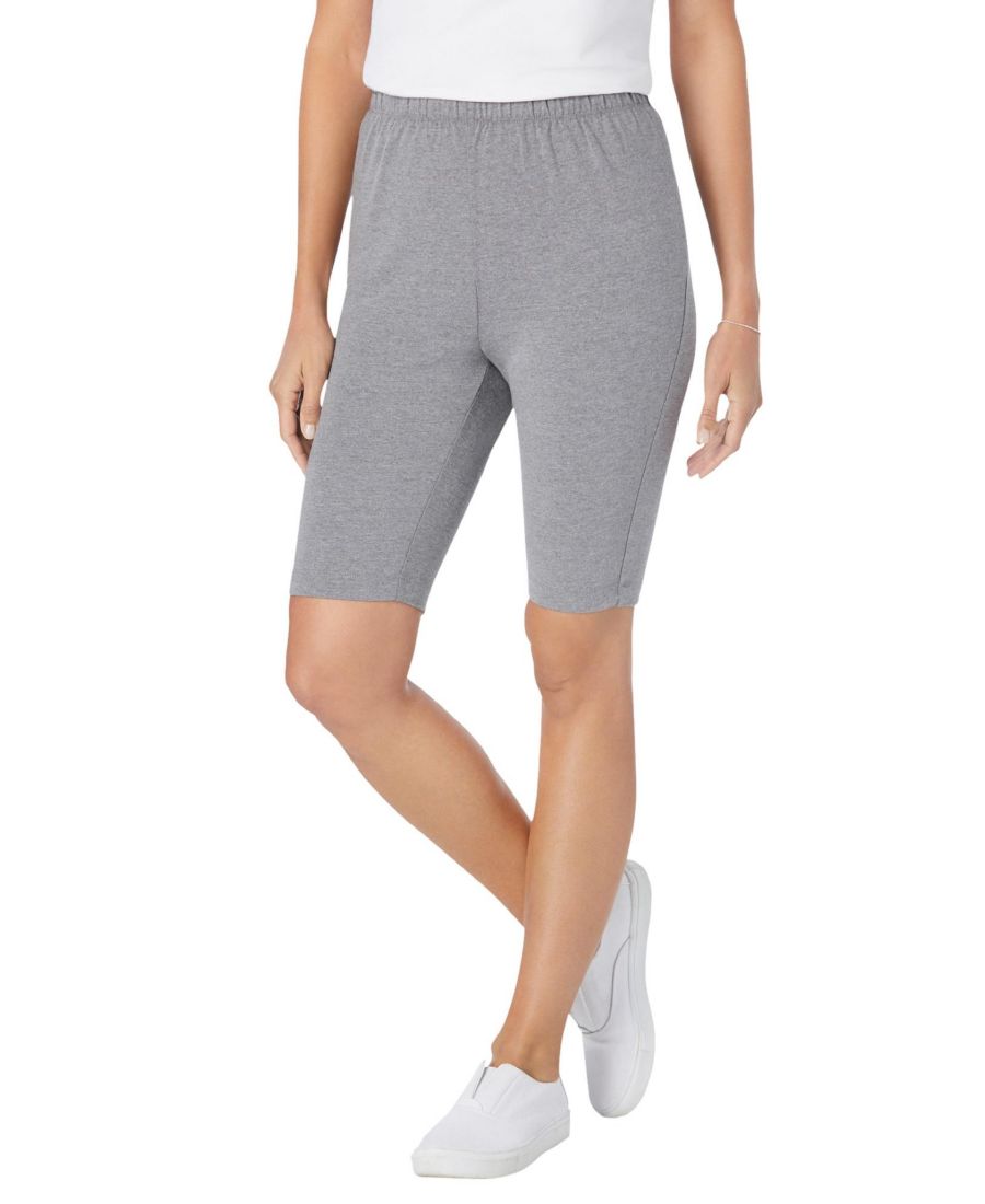 

Велосипедные шорты из эластичного хлопка больших размеров Woman Within, Medium heather grey