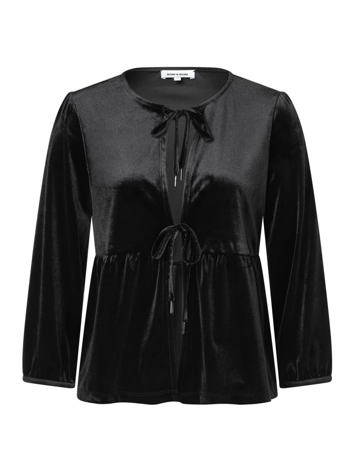 

More & More Элегантное гламурное праздничное бархатное пальто черного цвета