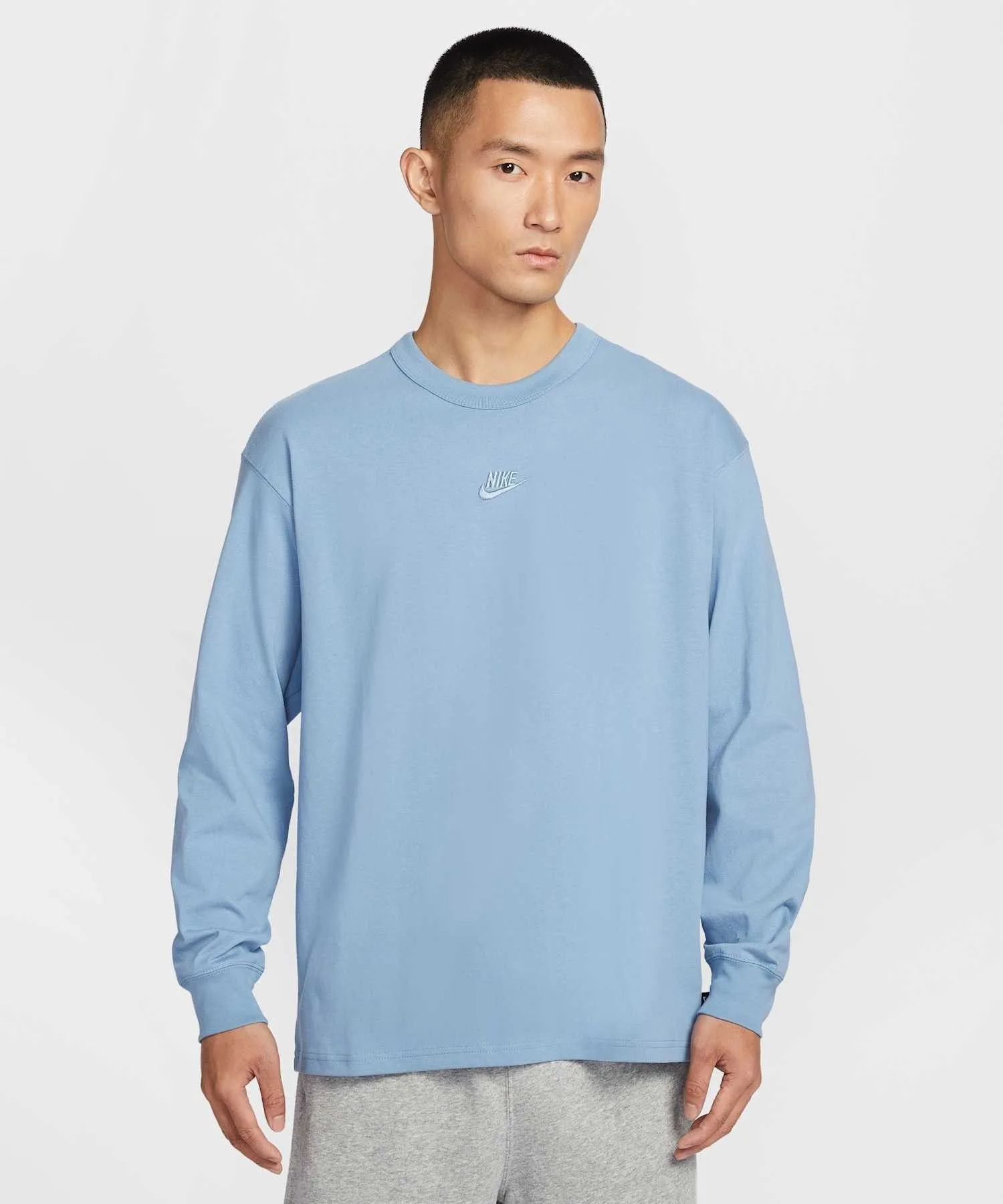 Мужская футболка NIKE Sportswear Premium Essentials с длинным рукавом IH1128-486, тёмно-синяя