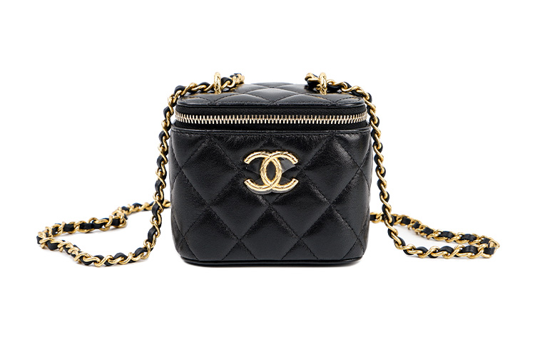 

23C ранняя весна косметичка из овчины, женская сумка через плечо, кроссбоди черная CHANEL, Set (Bag+Dust Bag)