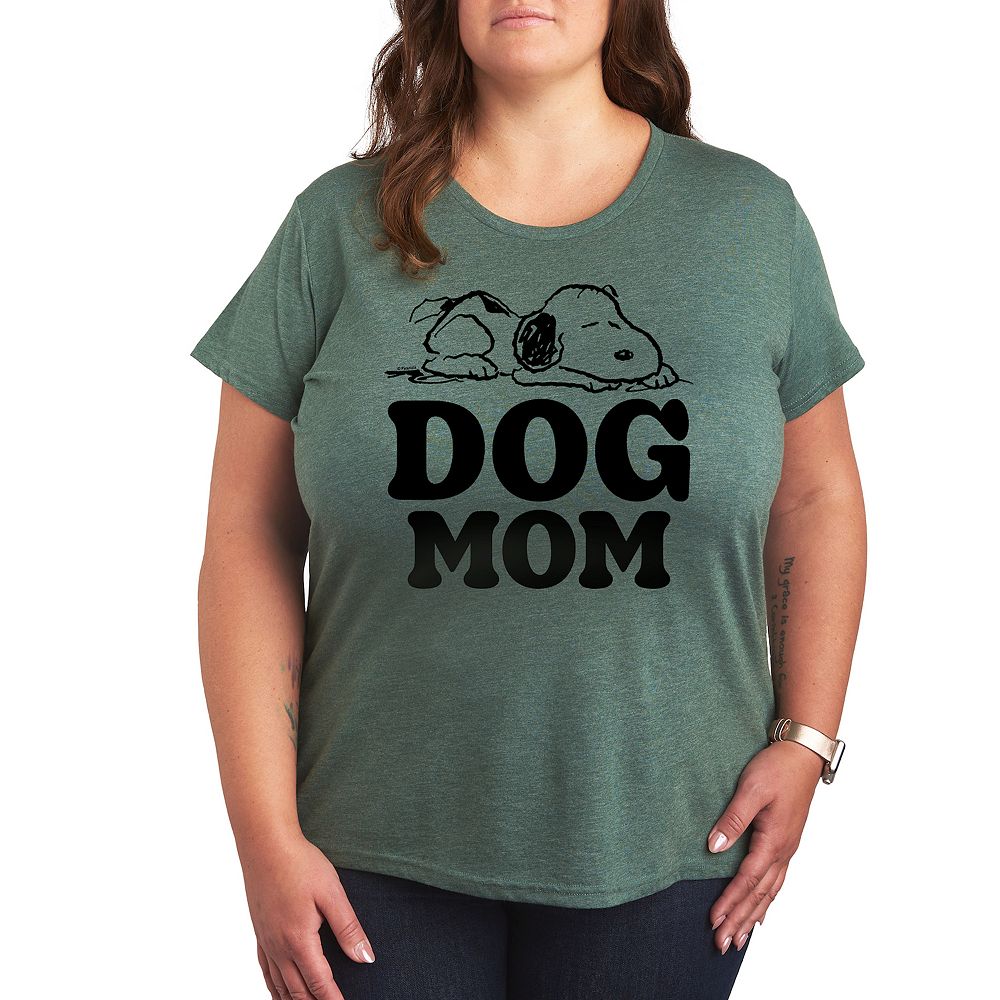 

Футболка с рисунком Plus Peanuts Snoopy Dog Mom Licensed Character, цвет Heather Green