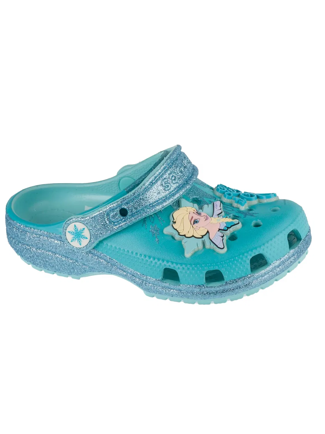 Детские сандалии Crocs Classic Frozen Elsa Clog Kids синего цвета