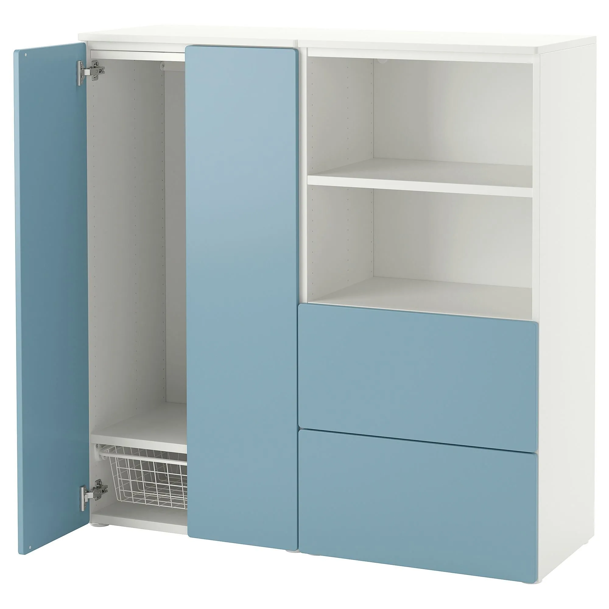 

Детский гардероб-комбинация, бело-синий, 120x42x123 см, PLATSA/SMÅSTAD IKEA