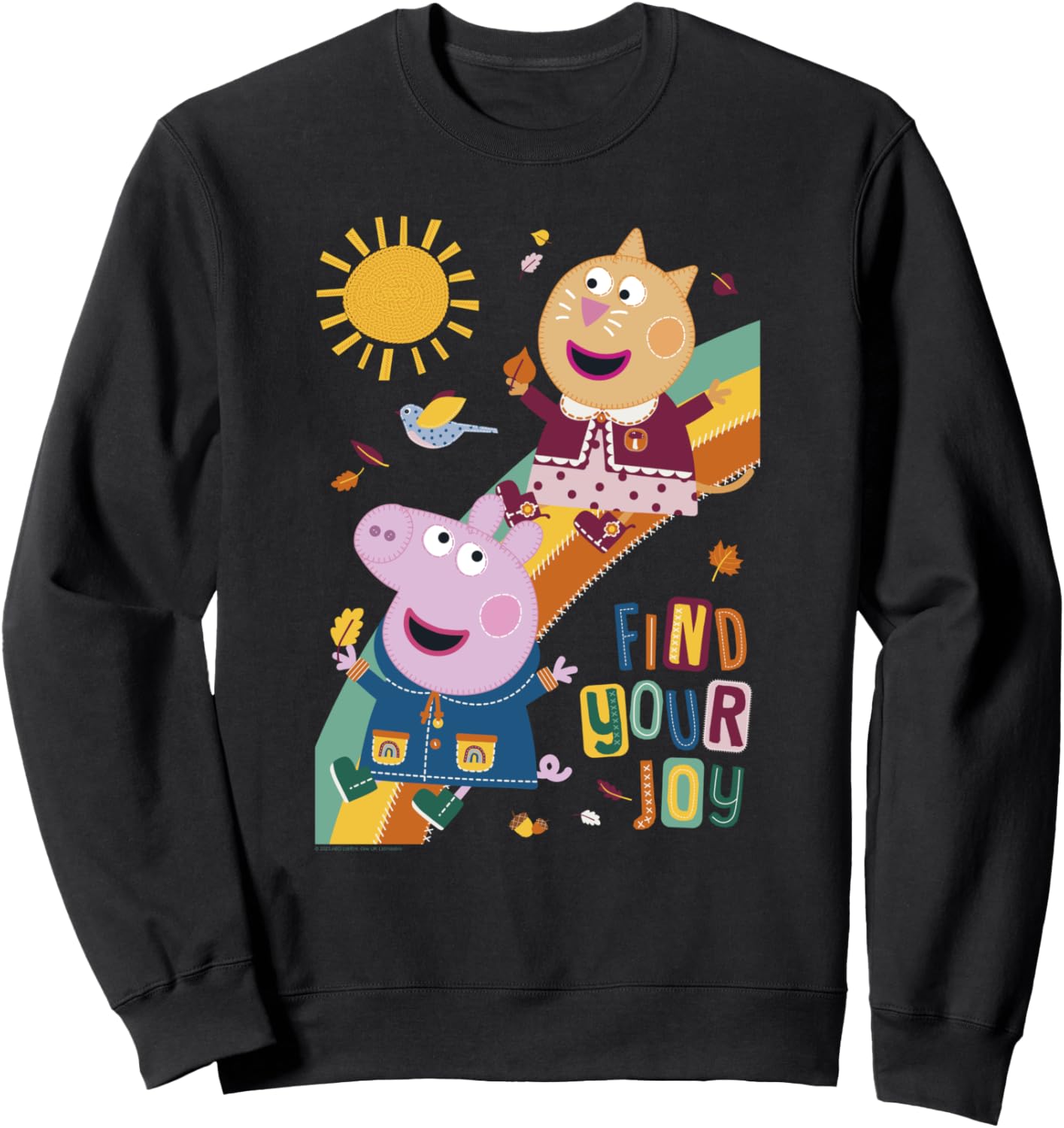 

Свинка Пеппа: Найди свою радость. Пеппа и Кэнди скользят вниз по радуге. Толстовка Peppa Pig, черный