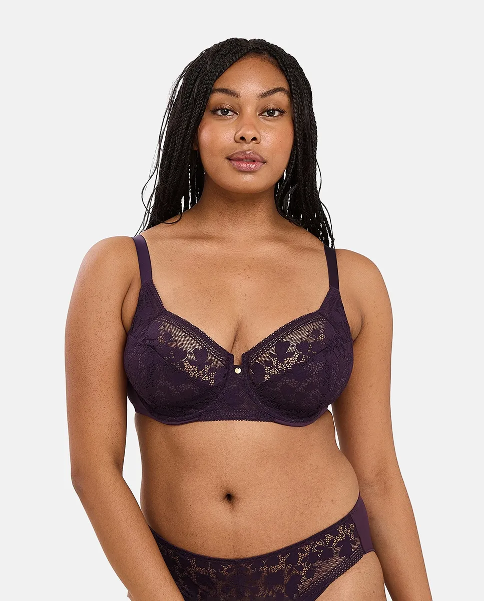 

Бюстгальтер с кружевом без поролона Sans Complexe, фиолетовый