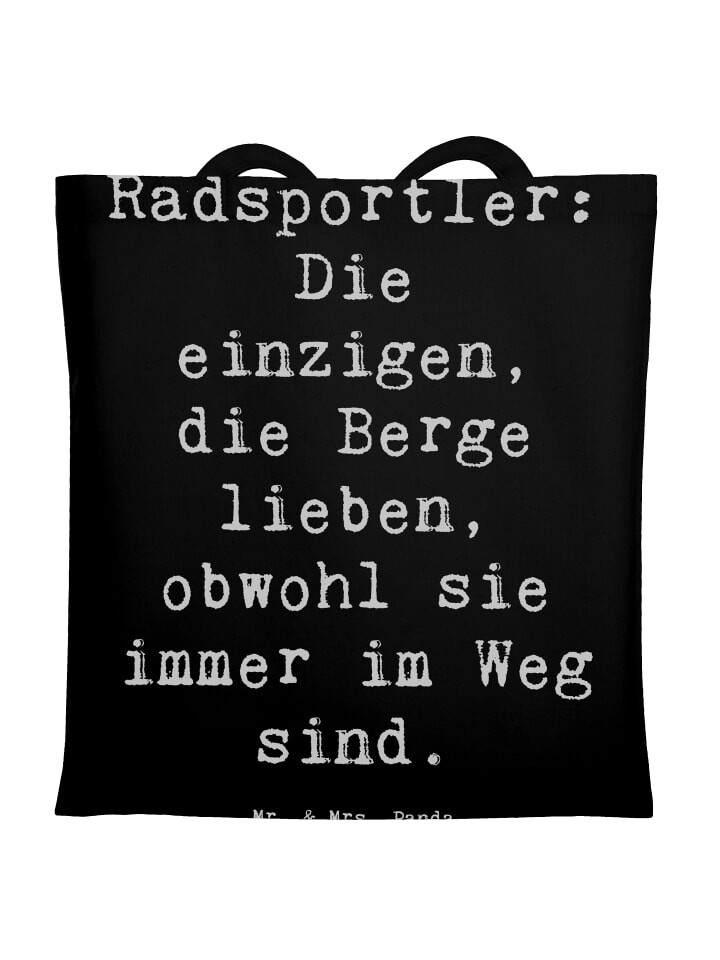 

Сумка Mr. & Mrs. Panda Tragetasche Radsport Berge mit Spruch, черный