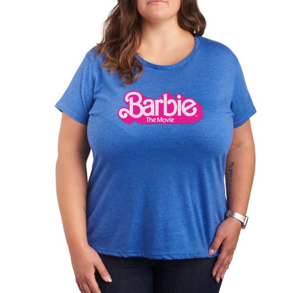 

Футболка с логотипом фильма больших размеров Barbie, синий