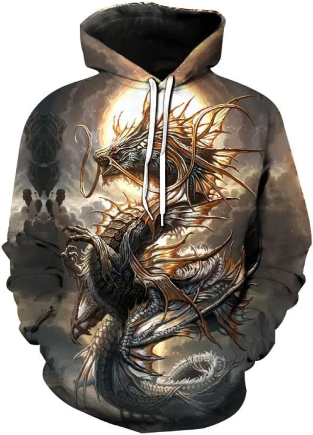 

Худи для мужчин, аниме дракон 3D оверсайз MSHZSH