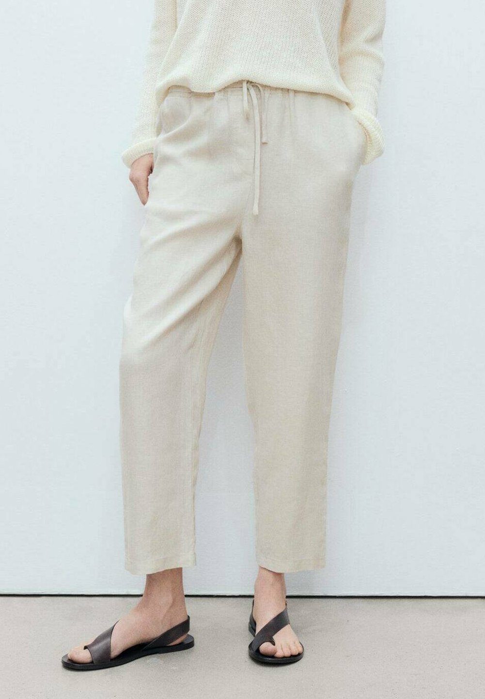 

Брюки LINEN Mango, песочный