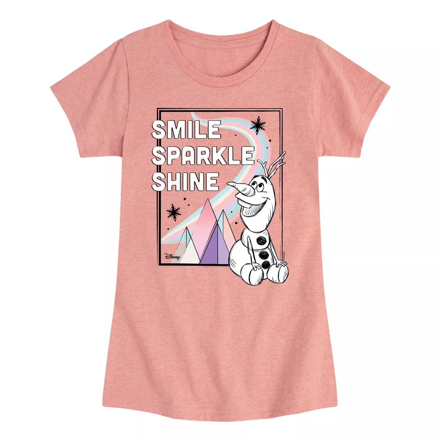 

Футболка с рисунком Smile Sparkle Shine для девочек 7–16 лет Disney's Frozen Olaf Disney