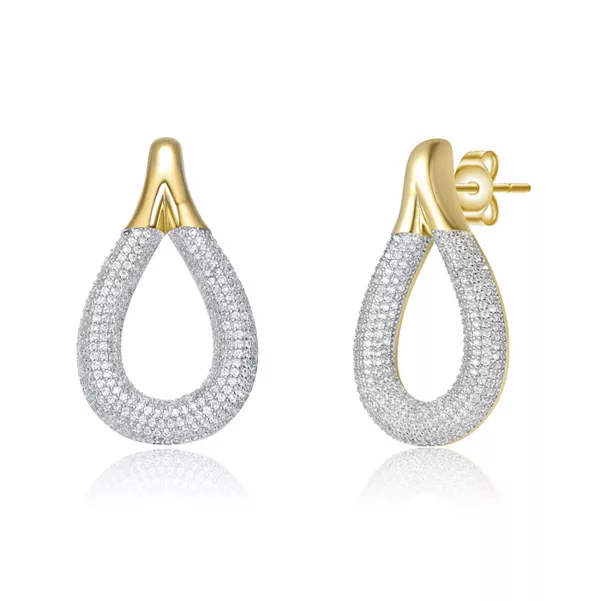 

Мини-Серьги-Кольца с каплевидной формой, покрытые 14-каратным золотом и кубическим цирконием Rachel Glauber, gold