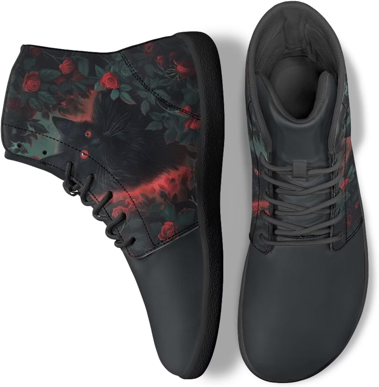 

Унисекс кроссовки для ходьбы, высокие теннисные ботинки, на шнуровке, для работы в офисе, спорта и активного отдыха на улице Ecaestolph, черный