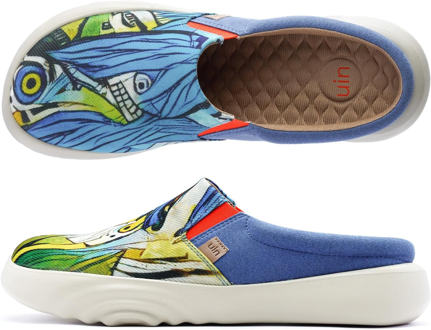 

Мужские повседневные сланцы UIN без задника, легкие дышащие лоферы из хлопка для мужчин, Peek a Boo