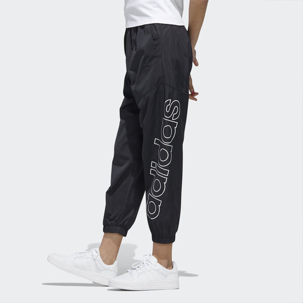 Спортивные штаны (WMNS) adidas neo Brlv Wvn Tp Logo Printing Sweatpants Black, черный — фото 4