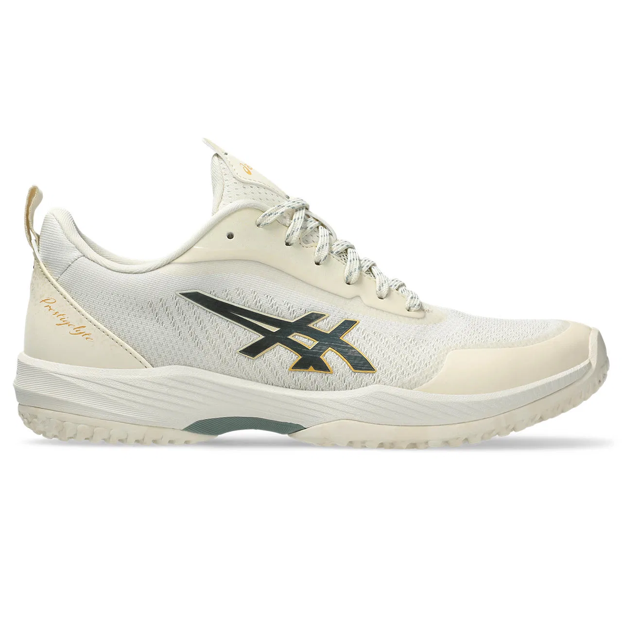 Теннисные кроссовки для грунта «Prestigelyte 5 OC Wide» от ASICS, Birch/Monument Blue — фото 3