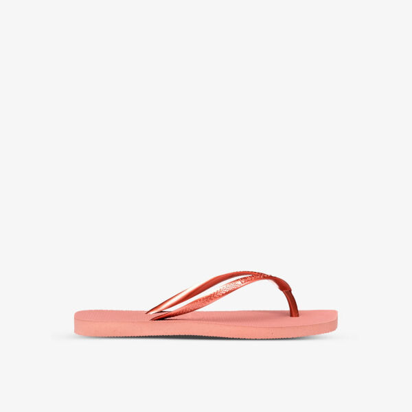 Узкие резиновые шлепанцы с квадратным носком Havaianas, розовый