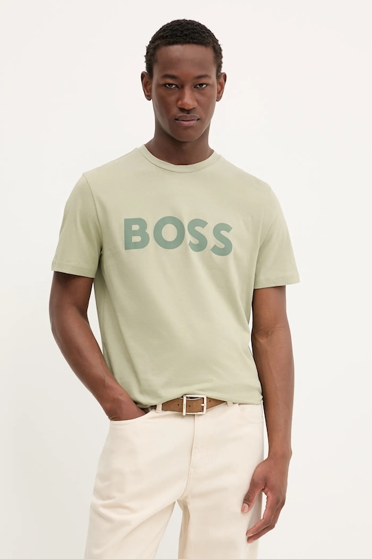 

Хлопковая футболка Boss Orange, зеленый