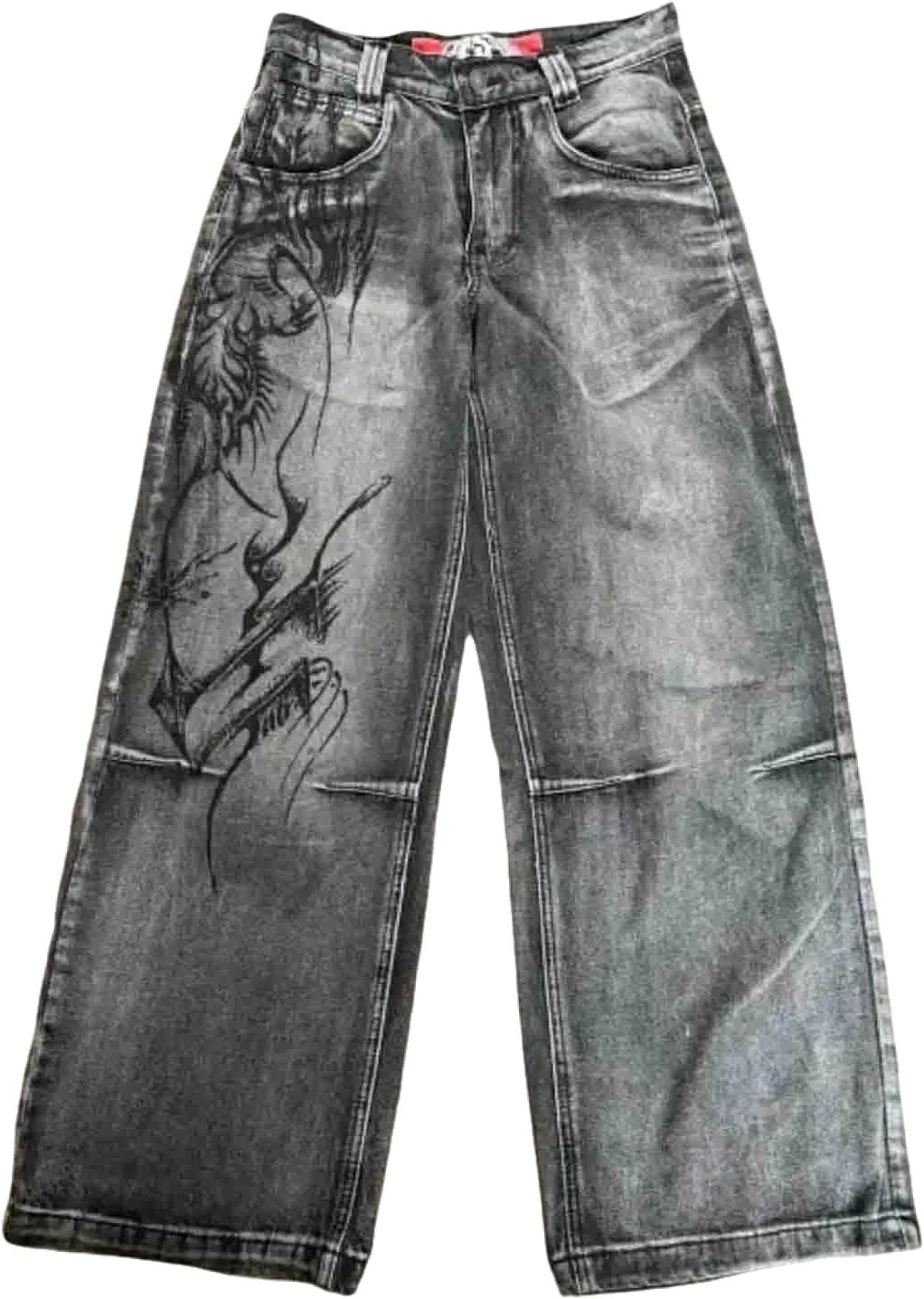 

Ретро джинсы в стиле хип-хоп и Y2K, прямые и свободные Ethbox