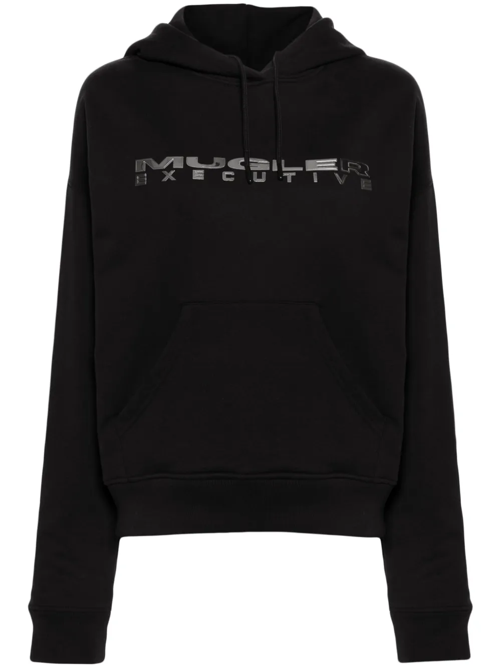 

Худи из джерси с логотипом Mugler, черный
