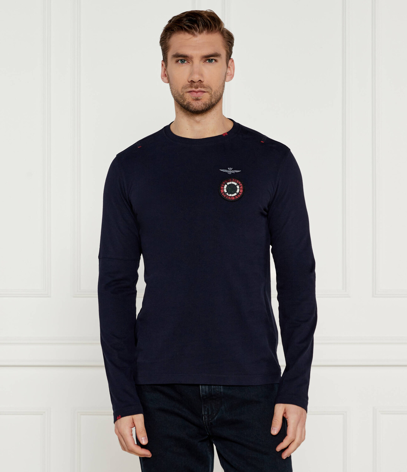 

Лонгслив Aeronautica Militare Regular Fit, темно-синий