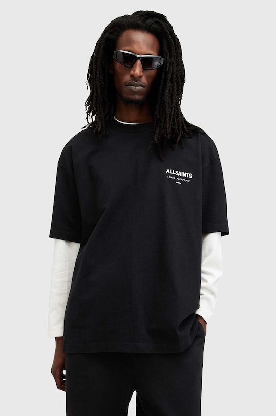 

Хлопковая футболка UNDERGROUND Allsaints, черный