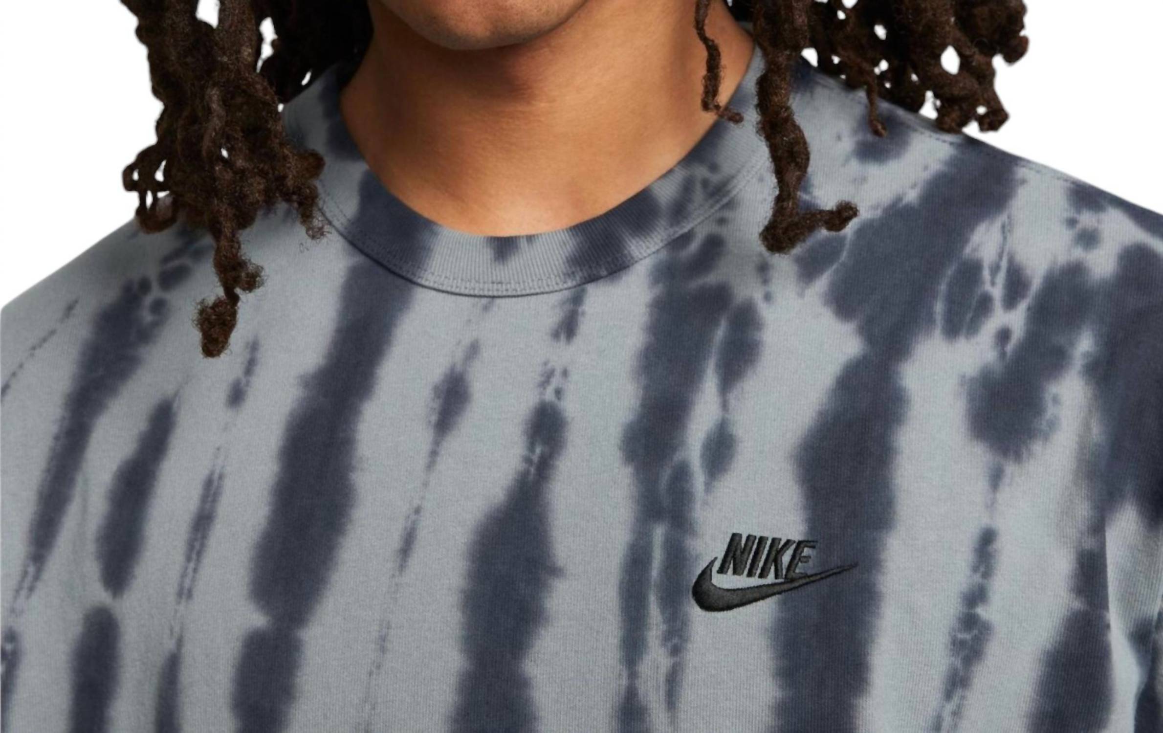 Мужская футболка Tie-Dye Essentials серо-синего цвета Nike — фото 2
