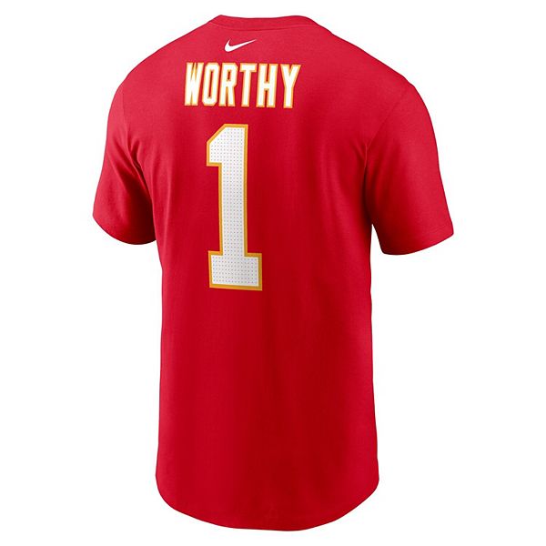 Мужская футболка xavier worthy red kansas city chiefs с именем и номером Nike — фото 4