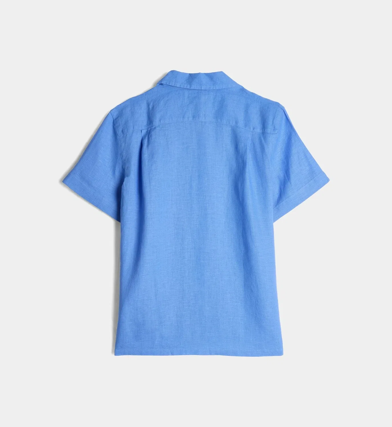 Рубашка с короткими рукавами прямого кроя из льна Polo Ralph Lauren, синий — фото 2