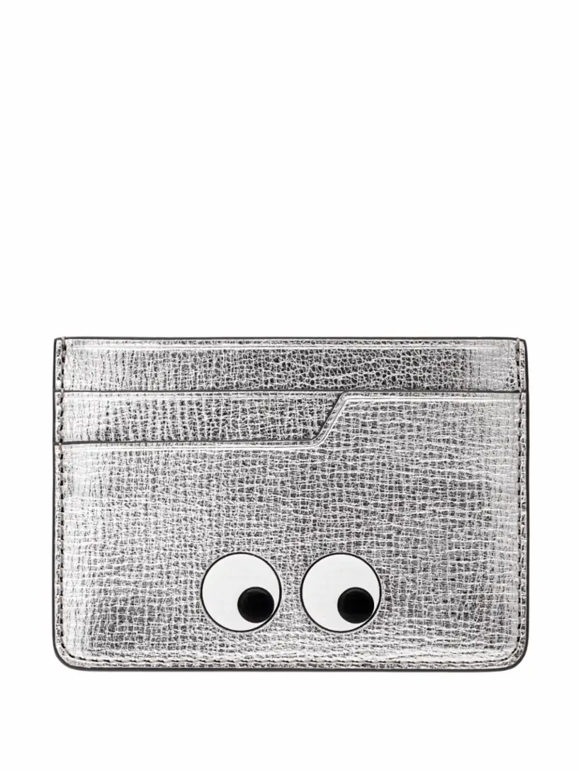 

Кожаная визитница Eyes Anya Hindmarch, серебристый
