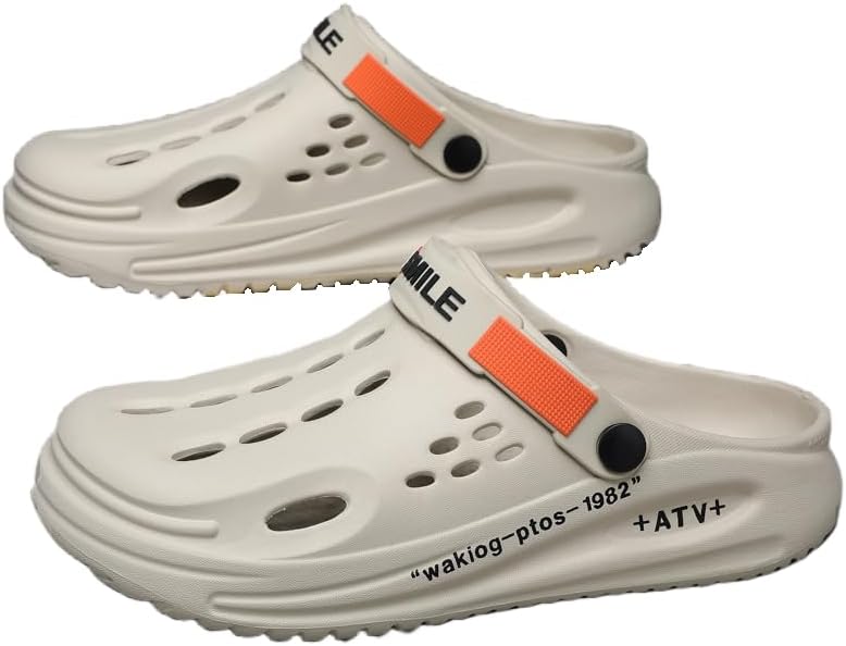 

Мужские модные сабо на платформе, дышащие садовые туфли, удобная обувь для улицы, массивная обувь, повседневная мода Hoalox, серый