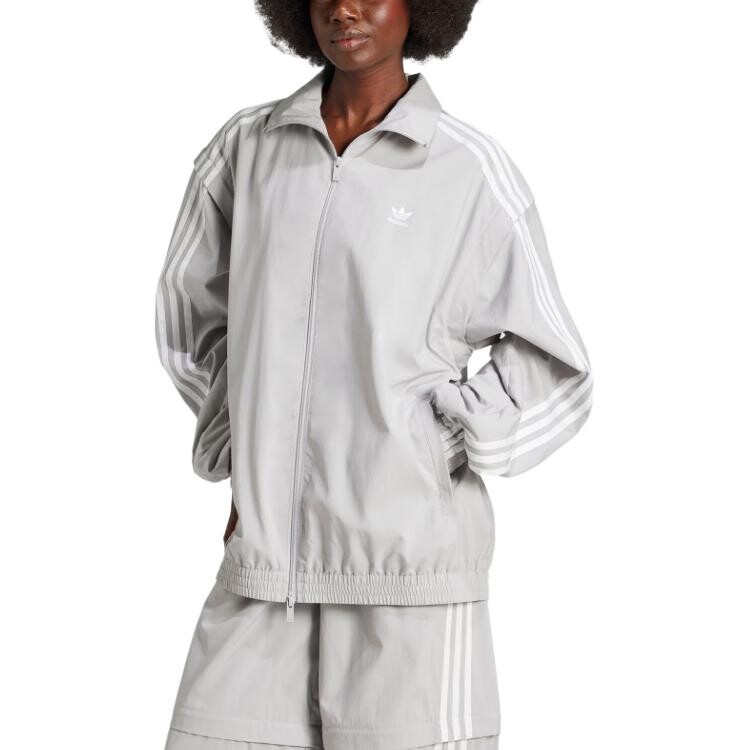 Женская тканая куртка Firebird светло-серого цвета Adidas Originals — фото 2