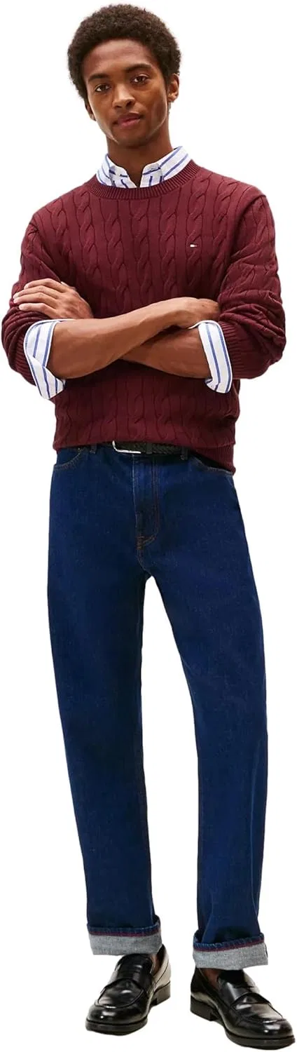 Свитер Tommy Hilfiger Men's Iconic Cable Knit из коллекции 2024, Deep Rouge — фото 4