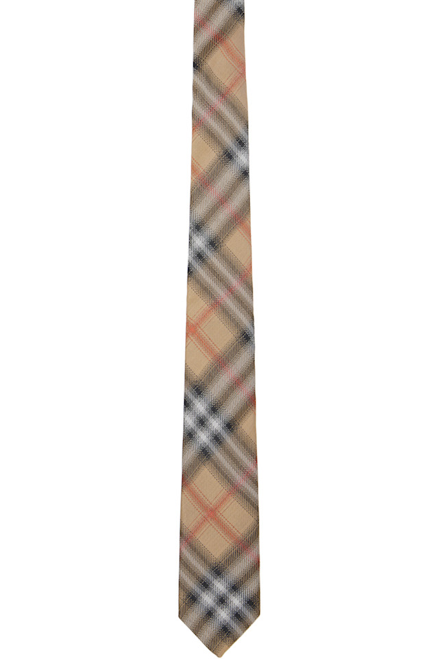 

Burberry Шелковый галстук в бежевую клетку
