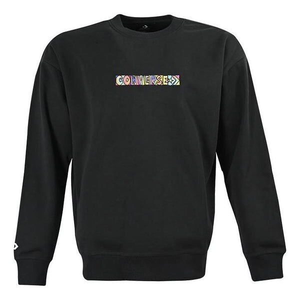 

Свитер embroidered workmark fleece crew 'black' Converse, черный