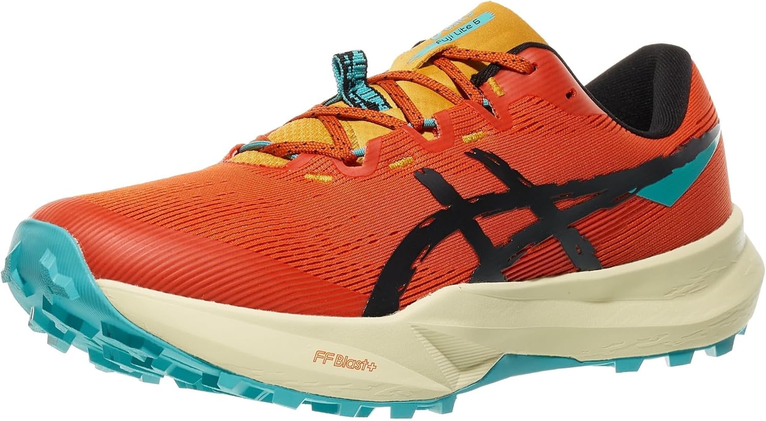 Мужские кроссовки для трейлового бега ASICS Fuji LITE 6, черный/красный — фото 2