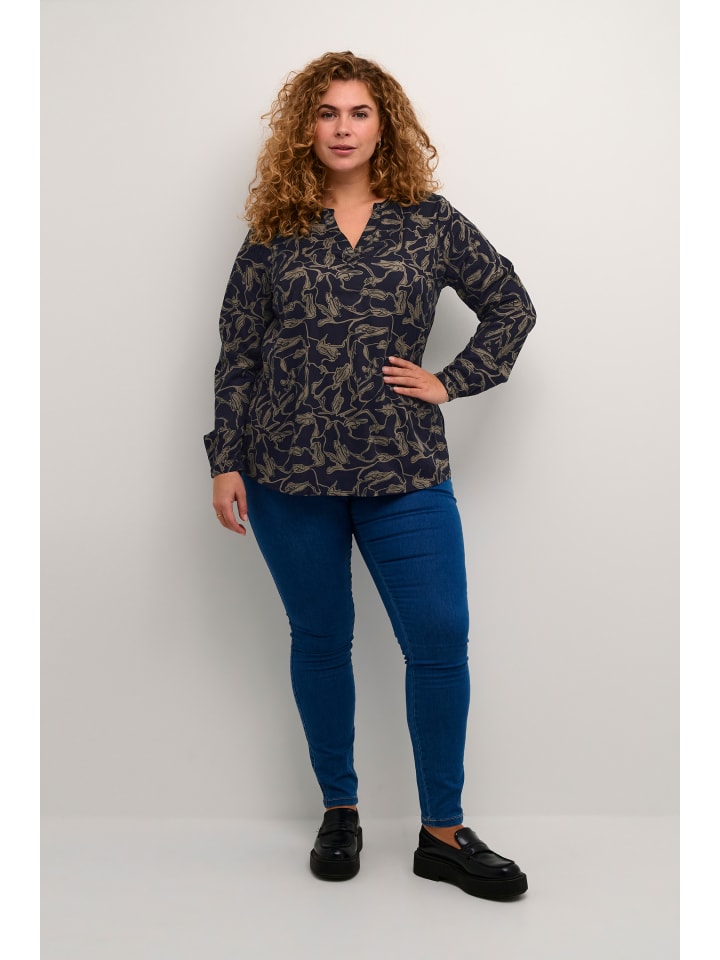 

Блузка KAFFE curve, цвет brindle/midnight doodle print