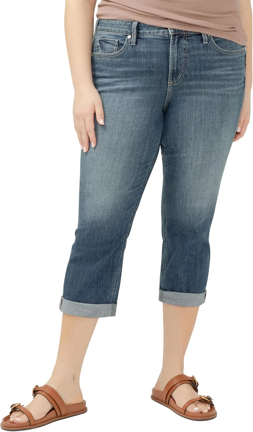 

Silver Jeans Co. Женские джинсы Plus Size Suki Mid Rise Curvy Fit Capri