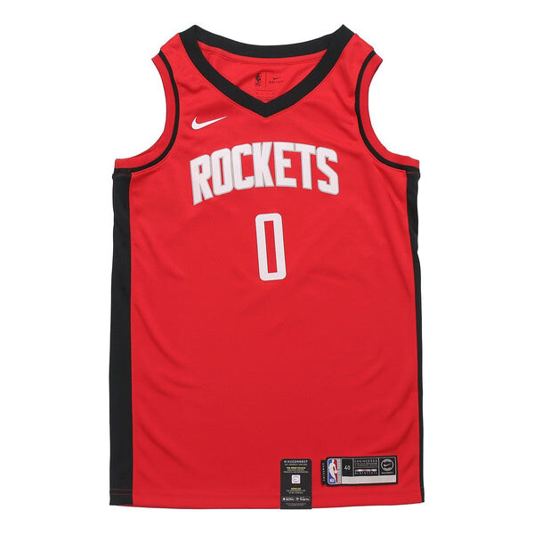 

Футболка nba rockets westbrook 0 выездная спортивная баскетбольная майка красная Nike, красный