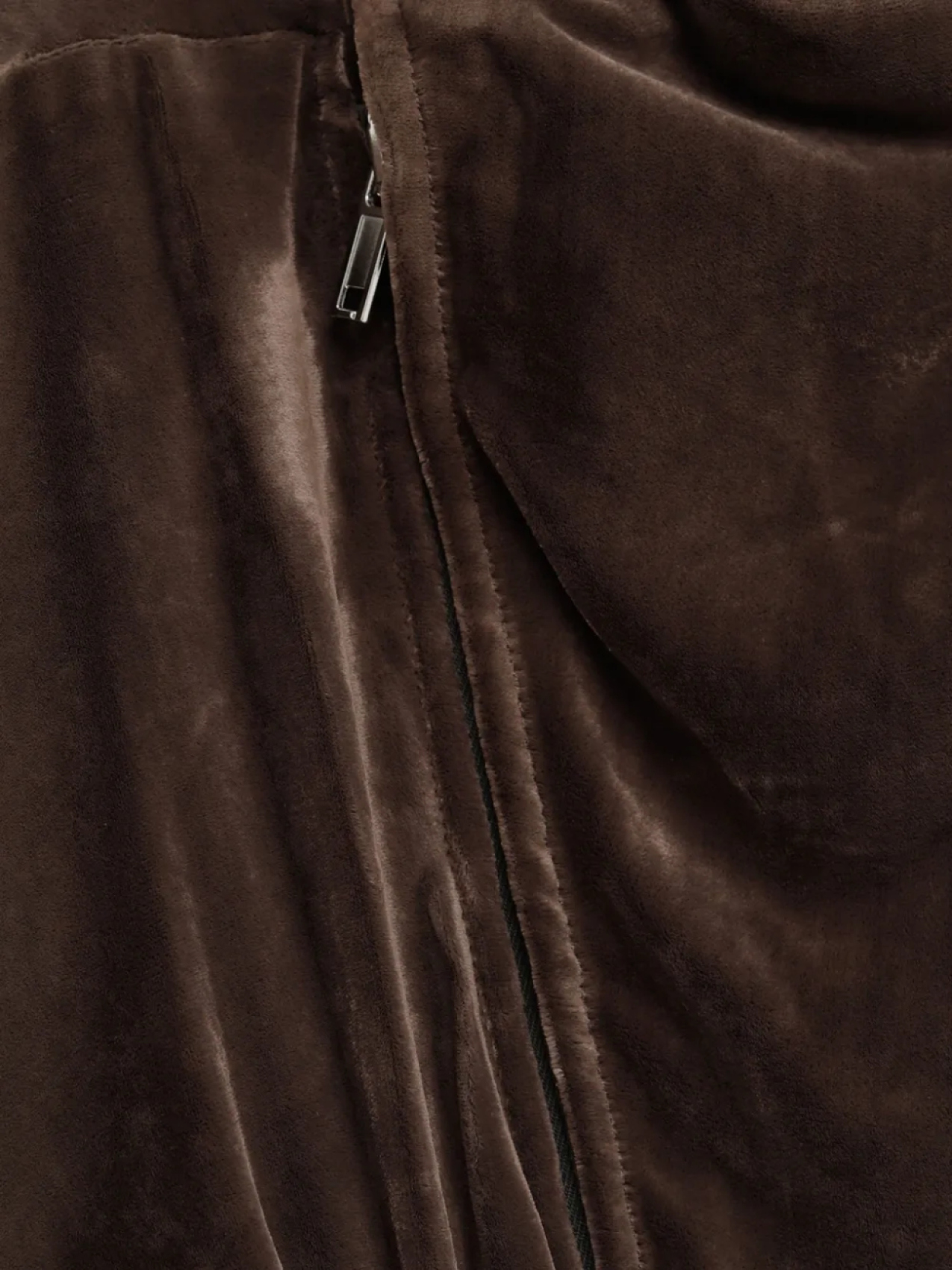 Укороченная бархатная куртка на молнии спереди от Rick Owens, коричневый — фото 3