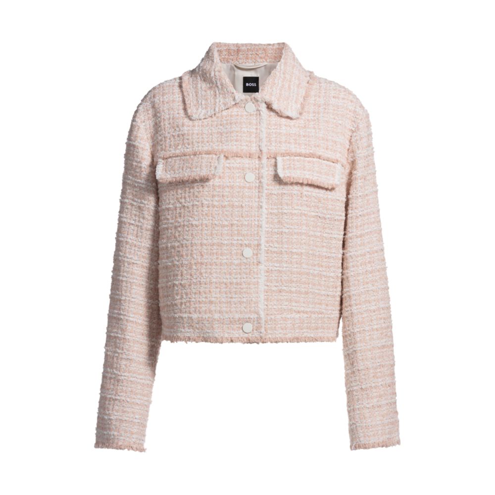 

Твидовый пиджак прямого кроя BOSS, цвет patterned