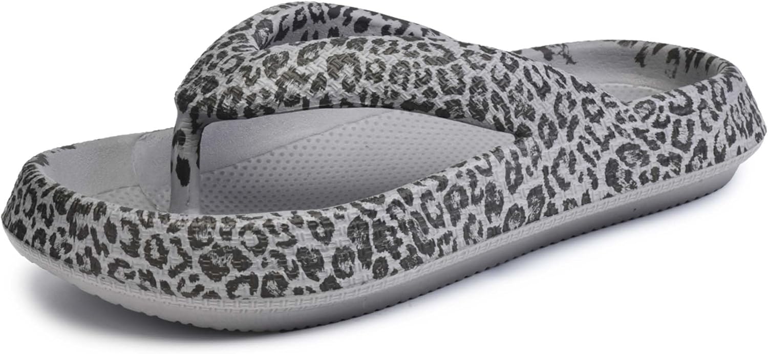 

Женские шлепанцы, леопардовый принт, мужские шлепанцы, легкий материал EVA, шлепанцы с толстой подошвой, шлепанцы, семенные шлепанцы, подходят как для дома, так и для улицы. (Для больших детей/взрослых) Vtiao, серый
