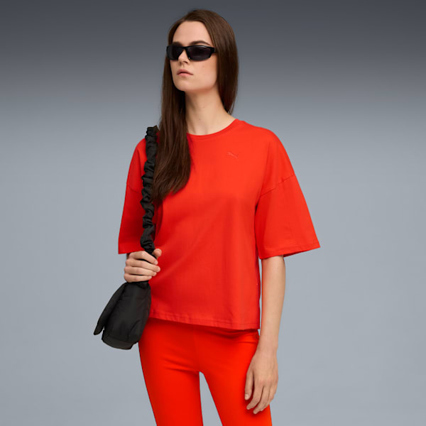 

Женская футболка оверсайз Her Puma, красный