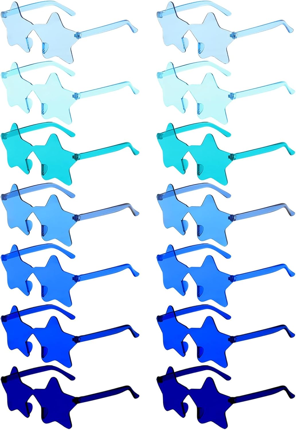 

Солнцезащитные очки Matcheck 14 в форме звезды, без оправы, прозрачные, конфетного цвета, нестандартной формы, цельные, для вечеринок, для подростков и взрослых, Blue Ombre