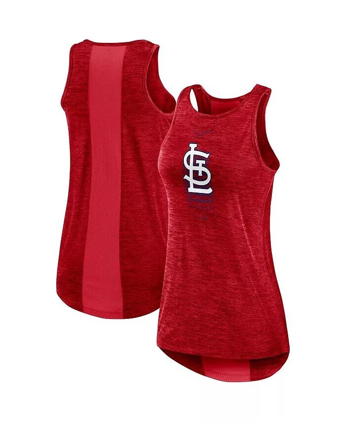 

Женская красная майка с высоким воротником и логотипом St. Louis Cardinals Fade Nike
