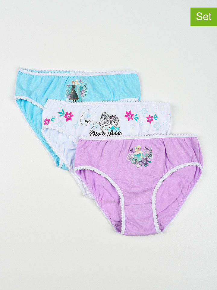 

Disney Frozen Набор из 3 штук: Трусы "Frozen" светло-голубого/белого/фиолетового цвета