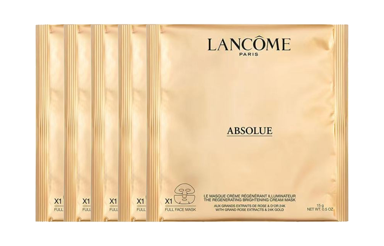 

Lankou Absolue Precious Essence маска для лица подтягивающая и осветляющая увлажняет и питает любой тип кожи 15г*5 LANCOME