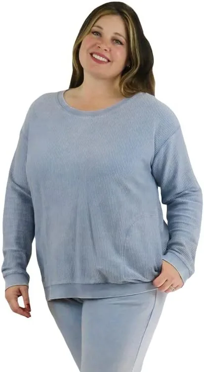 

LA CERA Женская хлопковая топ с длинным рукавом Plus Size