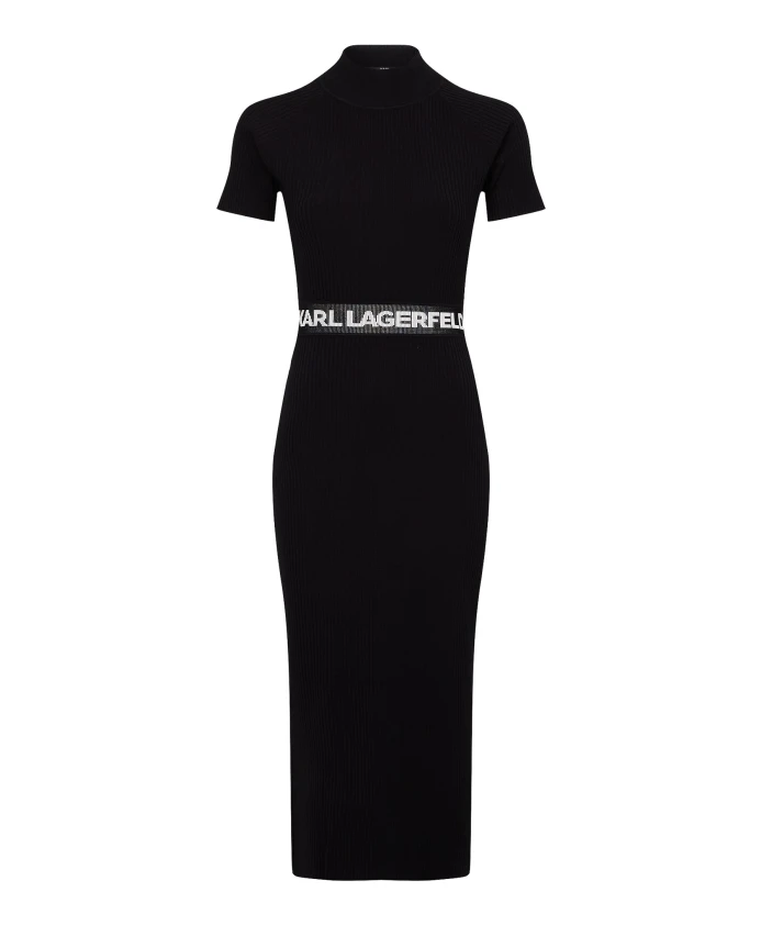 

Вязаное платье без рукавов с логотипом Karl Lagerfeld, черный